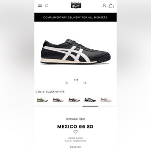 Onitsuka Tiger Mexico 66 SD Black and White